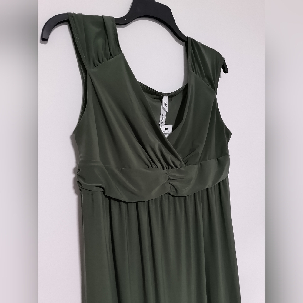 New Green Sleeveless Dress / Size XL Petite - Picture 7 of 8
